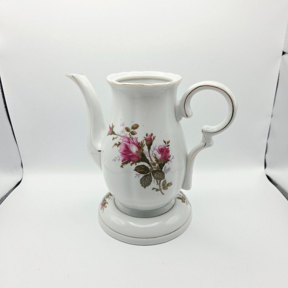 Vintage Japanese Moss Rose 15-Piece Porcelain Tea Set 14K Gold Trim Floral - Picture 4 of 12
